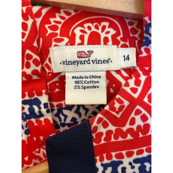Vineyard Vines Girl's Red White Blue Sleeveless Shift Dress Size 14 EUC Preppy - Picture 5 of 6